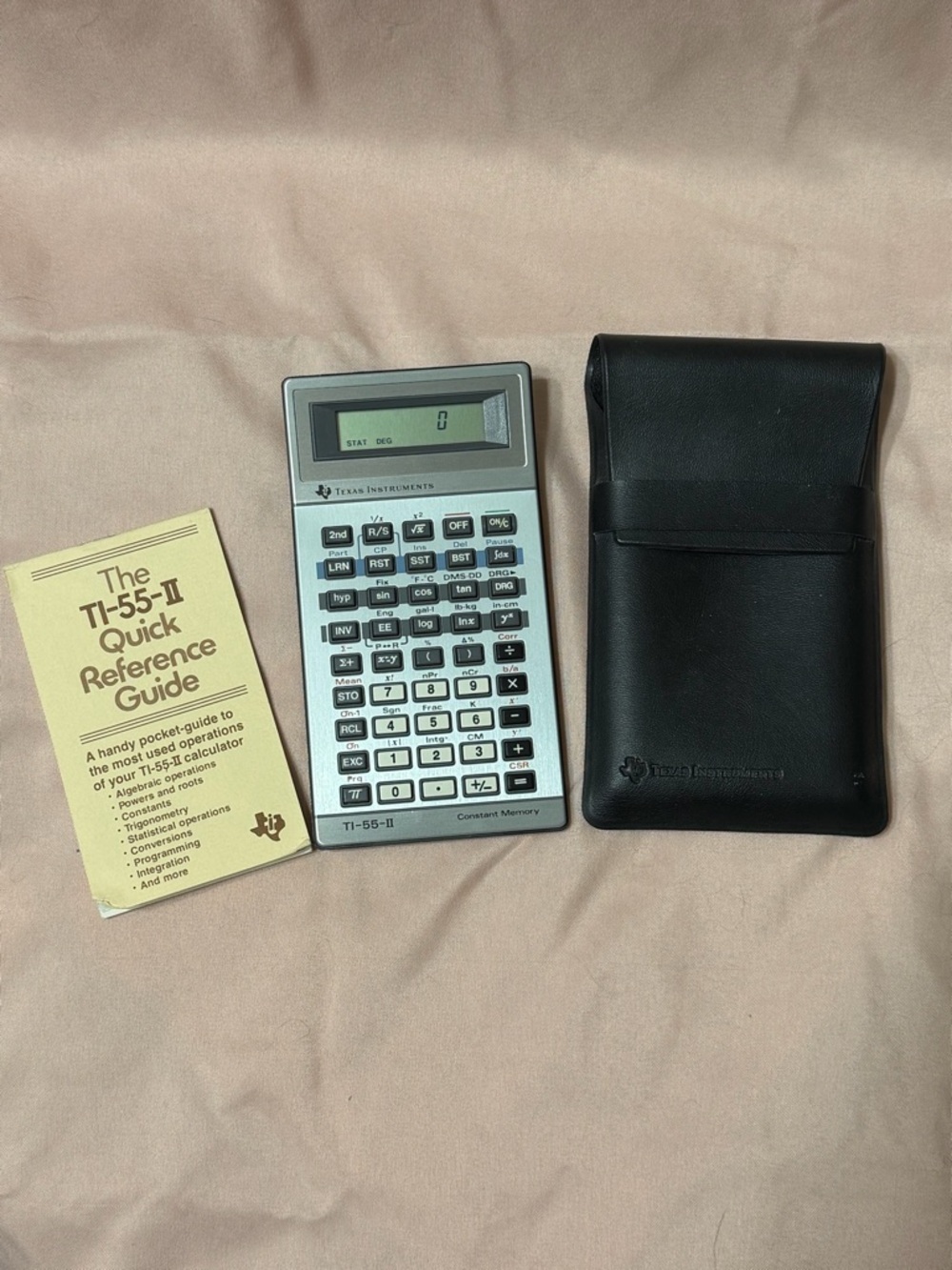 Texas Instruments Silver and Black TI-55-II Scientific Calculator with Guide